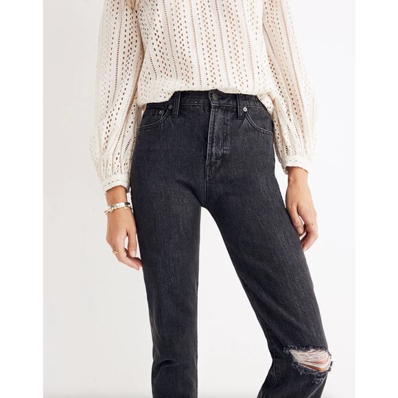 MADEWELL The Perfect Vintage Jean in Roxstone Wash Knee-Rip Edition Sz 31 {3Y38} - Picture 2 of 8